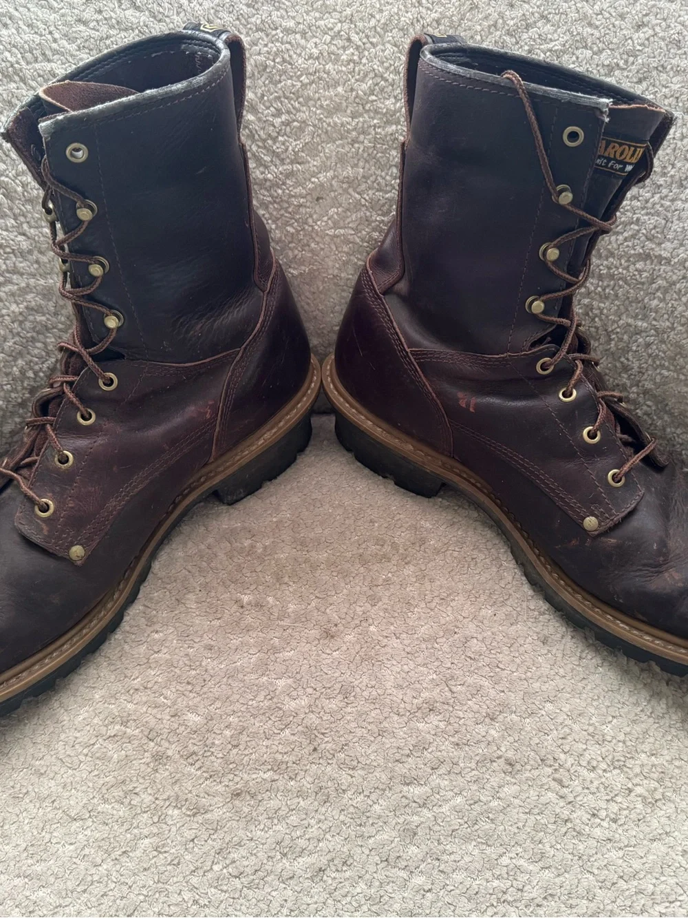 Carolina 821 Logger Work Boots Men’s 15D Brown Soft Toe EH Leather